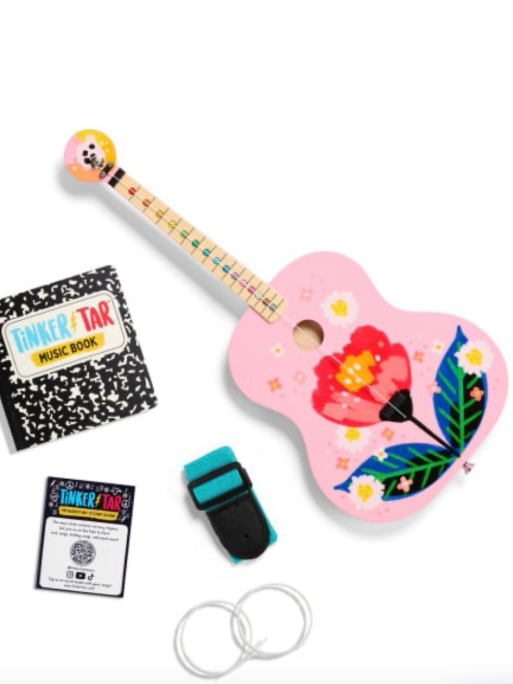 Tinker Tar Pink Floral Acoustic Guitar